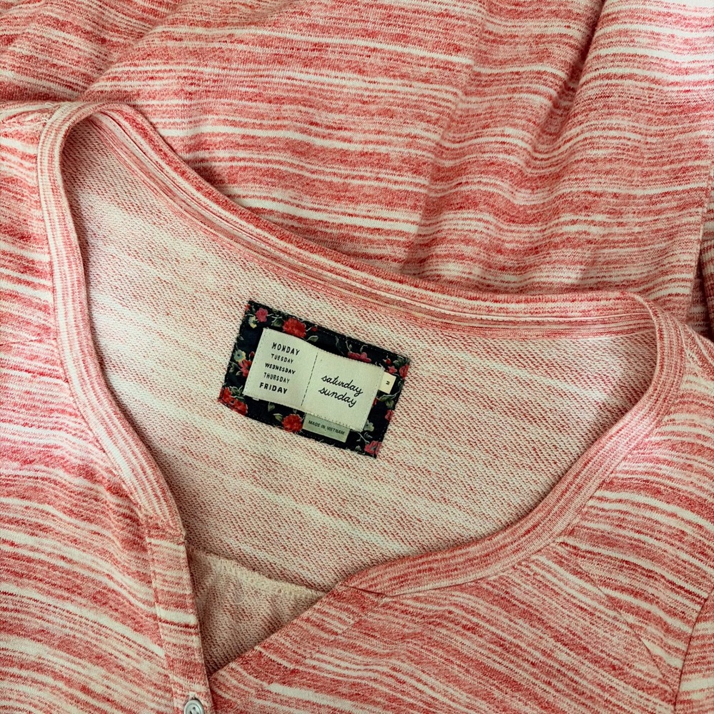 Anthropologie SATURDAY SUNDAY Poppy Chemise Pink Spacedye Knit Dress Medium - Picture 10 of 13